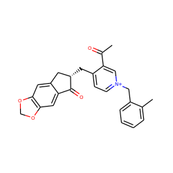 CC(=O)c1c[n+](Cc2ccccc2C)ccc1C[C@H]1Cc2cc3c(cc2C1=O)OCO3 ZINC001772575172