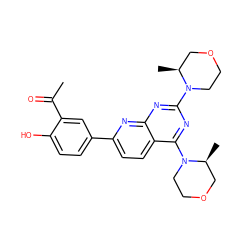 CC(=O)c1cc(-c2ccc3c(N4CCOC[C@@H]4C)nc(N4CCOC[C@@H]4C)nc3n2)ccc1O ZINC000473224142