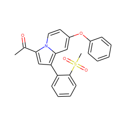 CC(=O)c1cc(-c2ccccc2S(C)(=O)=O)c2cc(Oc3ccccc3)ccn12 ZINC000095920943