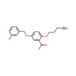 CC(=O)c1cc(OCc2cccc(C)c2)ccc1OCCCC#N ZINC000028223371