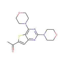 CC(=O)c1cc2nc(N3CCOCC3)nc(N3CCOCC3)c2s1 ZINC001772588113