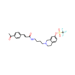 CC(=O)c1ccc(/C=C/C(=O)NCCCCN2CCc3ccc(OS(=O)(=O)C(F)(F)F)cc3C2)cc1 ZINC000043683001