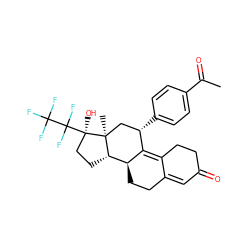 CC(=O)c1ccc([C@H]2C[C@@]3(C)[C@@H](CC[C@@]3(O)C(F)(F)C(F)(F)F)[C@@H]3CCC4=CC(=O)CCC4=C32)cc1 ZINC000003994231