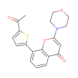 CC(=O)c1ccc(-c2cccc3c(=O)cc(N4CCOCC4)oc23)s1 ZINC000013677266