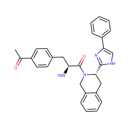 CC(=O)c1ccc(C[C@H](N)C(=O)N2Cc3ccccc3C[C@H]2c2nc(-c3ccccc3)c[nH]2)cc1 ZINC000036216153