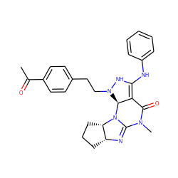 CC(=O)c1ccc(CCN2NC(Nc3ccccc3)=C3C(=O)N(C)C4=N[C@@H]5CCC[C@@H]5N4[C@H]32)cc1 ZINC000653689972