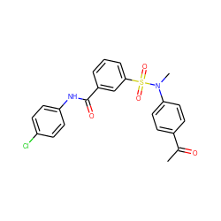 CC(=O)c1ccc(N(C)S(=O)(=O)c2cccc(C(=O)Nc3ccc(Cl)cc3)c2)cc1 ZINC000169311701