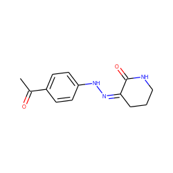 CC(=O)c1ccc(N/N=C2/CCCNC2=O)cc1 ZINC000004389949