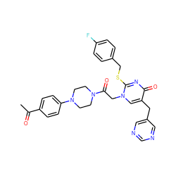 CC(=O)c1ccc(N2CCN(C(=O)Cn3cc(Cc4cncnc4)c(=O)nc3SCc3ccc(F)cc3)CC2)cc1 ZINC000029560172