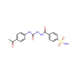 CC(=O)c1ccc(NC(=O)NNC(=O)c2ccc(S(N)(=O)=O)cc2)cc1 ZINC000013612899