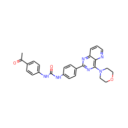 CC(=O)c1ccc(NC(=O)Nc2ccc(-c3nc(N4CCOCC4)c4ncccc4n3)cc2)cc1 ZINC001772644635