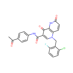 CC(=O)c1ccc(NC(=O)c2cn(Cc3c(F)cccc3Cl)c3ccc(=O)[nH]c3c2=O)cc1 ZINC000073129994