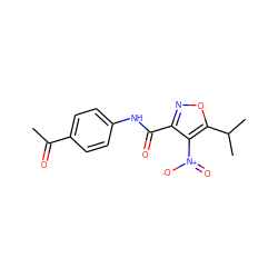 CC(=O)c1ccc(NC(=O)c2noc(C(C)C)c2[N+](=O)[O-])cc1 ZINC000004937502