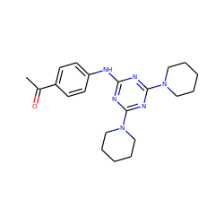 CC(=O)c1ccc(Nc2nc(N3CCCCC3)nc(N3CCCCC3)n2)cc1 ZINC000022857471