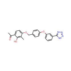 CC(=O)c1ccc(OCc2ccc(Oc3cccc(-c4nnn[nH]4)c3)cc2)c(C)c1O ZINC000038253587