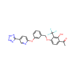 CC(=O)c1ccc(OCc2cccc(Oc3ccc(-c4nn[nH]n4)cn3)c2)c(C(F)(F)F)c1O ZINC000149436639