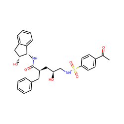 CC(=O)c1ccc(S(=O)(=O)NC[C@@H](O)C[C@@H](Cc2ccccc2)C(=O)N[C@H]2c3ccccc3C[C@H]2O)cc1 ZINC000210002424