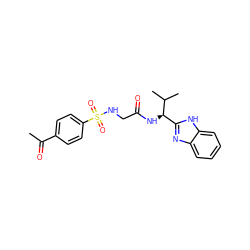 CC(=O)c1ccc(S(=O)(=O)NCC(=O)N[C@H](c2nc3ccccc3[nH]2)C(C)C)cc1 ZINC000009672179