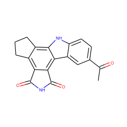 CC(=O)c1ccc2[nH]c3c4c(c5c(c3c2c1)C(=O)NC5=O)CCC4 ZINC000028897019