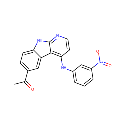 CC(=O)c1ccc2[nH]c3nccc(Nc4cccc([N+](=O)[O-])c4)c3c2c1 ZINC000103297338