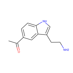 CC(=O)c1ccc2[nH]cc(CCN)c2c1 ZINC000000000870