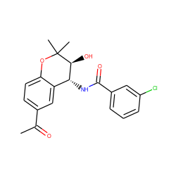 CC(=O)c1ccc2c(c1)[C@@H](NC(=O)c1cccc(Cl)c1)[C@H](O)C(C)(C)O2 ZINC000026745950