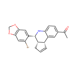 CC(=O)c1ccc2c(c1)[C@@H]1C=CC[C@@H]1[C@H](c1cc3c(cc1Br)OCO3)N2 ZINC000004172149