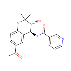 CC(=O)c1ccc2c(c1)[C@H](NC(=O)c1cccnc1)[C@@H](O)C(C)(C)O2 ZINC000026731762