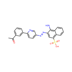 CC(=O)c1cccc(-c2ccc(/N=N/c3cc(S(=O)(=O)O)c4ccccc4c3N)cn2)c1 ZINC000223774697