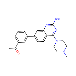 CC(=O)c1cccc(-c2ccc3c(N4CCN(C)CC4)nc(N)nc3c2)c1 ZINC000073223157