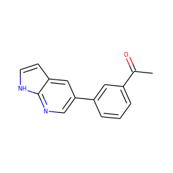 CC(=O)c1cccc(-c2cnc3[nH]ccc3c2)c1 ZINC000063298394