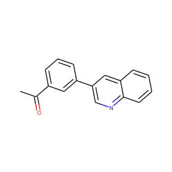 CC(=O)c1cccc(-c2cnc3ccccc3c2)c1 ZINC000016947013