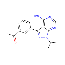 CC(=O)c1cccc(-c2nn(C(C)C)c3ncnc(N)c23)c1 ZINC000064516719