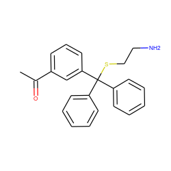 CC(=O)c1cccc(C(SCCN)(c2ccccc2)c2ccccc2)c1 ZINC000084603173