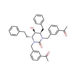 CC(=O)c1cccc(CN2C(=O)N(Cc3cccc(C(C)=O)c3)[C@H](Cc3ccccc3)[C@H](O)[C@H]2CCc2ccccc2)c1 ZINC000029316617