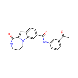 CC(=O)c1cccc(NC(=O)c2ccc3cc4n(c3c2)CCCNC4=O)c1 ZINC000147714151