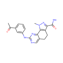 CC(=O)c1cccc(Nc2ncc3c(n2)-c2c(c(C(N)=O)nn2C)CC3)c1 ZINC000049792571