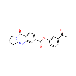 CC(=O)c1cccc(OC(=O)c2ccc3c(=O)n4c(nc3c2)CCC4)c1 ZINC000012902066