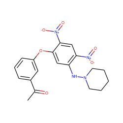 CC(=O)c1cccc(Oc2cc(NN3CCCCC3)c([N+](=O)[O-])cc2[N+](=O)[O-])c1 ZINC000015936821