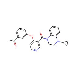 CC(=O)c1cccc(Oc2ccncc2C(=O)N2CCN(C3CC3)c3ccccc32)c1 ZINC000169349738