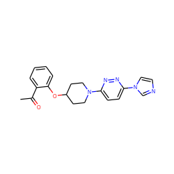 CC(=O)c1ccccc1OC1CCN(c2ccc(-n3ccnc3)nn2)CC1 ZINC000045353170