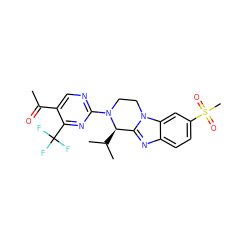 CC(=O)c1cnc(N2CCn3c(nc4ccc(S(C)(=O)=O)cc43)[C@H]2C(C)C)nc1C(F)(F)F ZINC000147713486