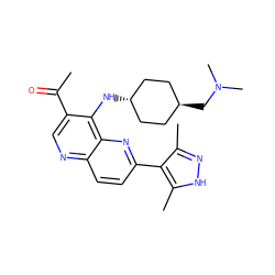 CC(=O)c1cnc2ccc(-c3c(C)n[nH]c3C)nc2c1N[C@H]1CC[C@H](CN(C)C)CC1 ZINC000473164989