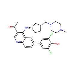 CC(=O)c1cnc2ccc(-c3cc(Cl)c(O)c(Cl)c3)cc2c1N[C@@H]1CC[C@@H](CN2CCN(C)CC2)C1 ZINC000114037814