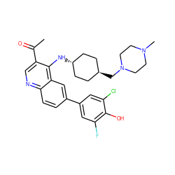 CC(=O)c1cnc2ccc(-c3cc(F)c(O)c(Cl)c3)cc2c1N[C@H]1CC[C@H](CN2CCN(C)CC2)CC1 ZINC000473179741