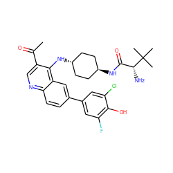 CC(=O)c1cnc2ccc(-c3cc(F)c(O)c(Cl)c3)cc2c1N[C@H]1CC[C@H](NC(=O)[C@@H](N)C(C)(C)C)CC1 ZINC000473198709