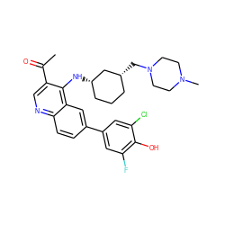 CC(=O)c1cnc2ccc(-c3cc(F)c(O)c(Cl)c3)cc2c1N[C@H]1CCC[C@@H](CN2CCN(C)CC2)C1 ZINC000219354673