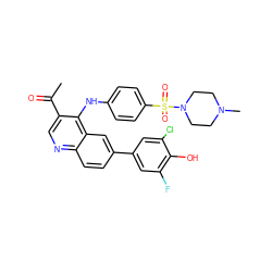 CC(=O)c1cnc2ccc(-c3cc(F)c(O)c(Cl)c3)cc2c1Nc1ccc(S(=O)(=O)N2CCN(C)CC2)cc1 ZINC000203984829