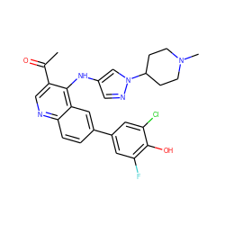 CC(=O)c1cnc2ccc(-c3cc(F)c(O)c(Cl)c3)cc2c1Nc1cnn(C2CCN(C)CC2)c1 ZINC000219388650