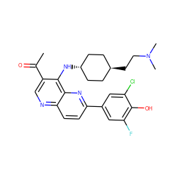 CC(=O)c1cnc2ccc(-c3cc(F)c(O)c(Cl)c3)nc2c1N[C@H]1CC[C@H](CCN(C)C)CC1 ZINC000473213517